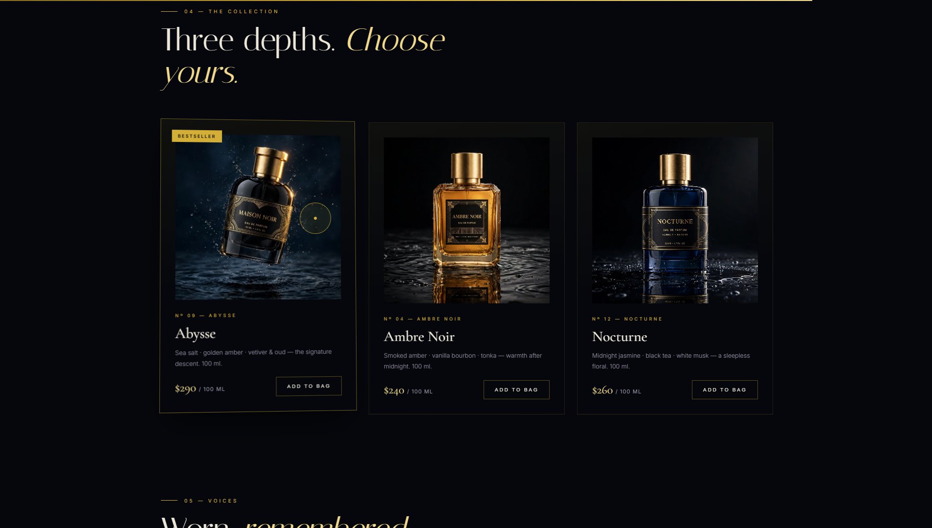 MAISON NOIR — Perfume Website screenshot 6
