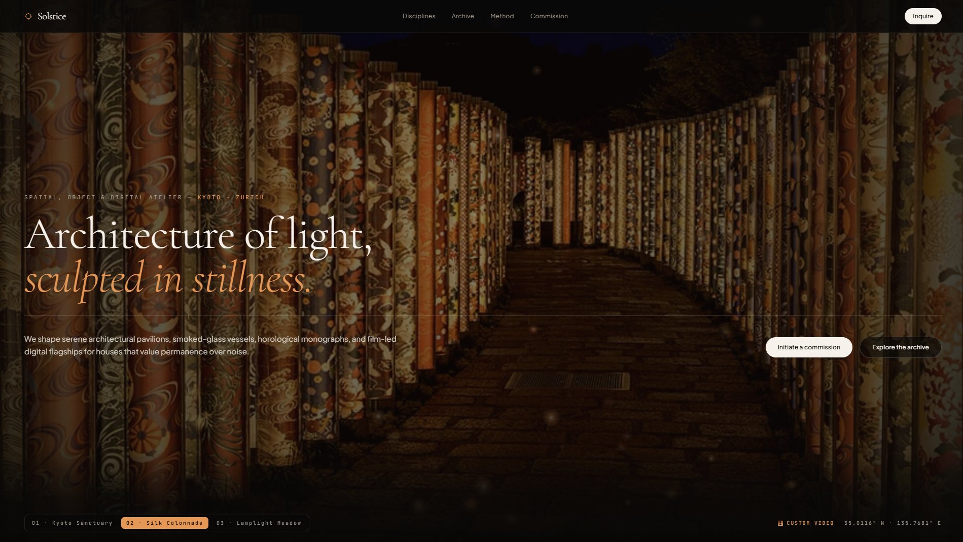 Solstice — Atelier Website screenshot 2