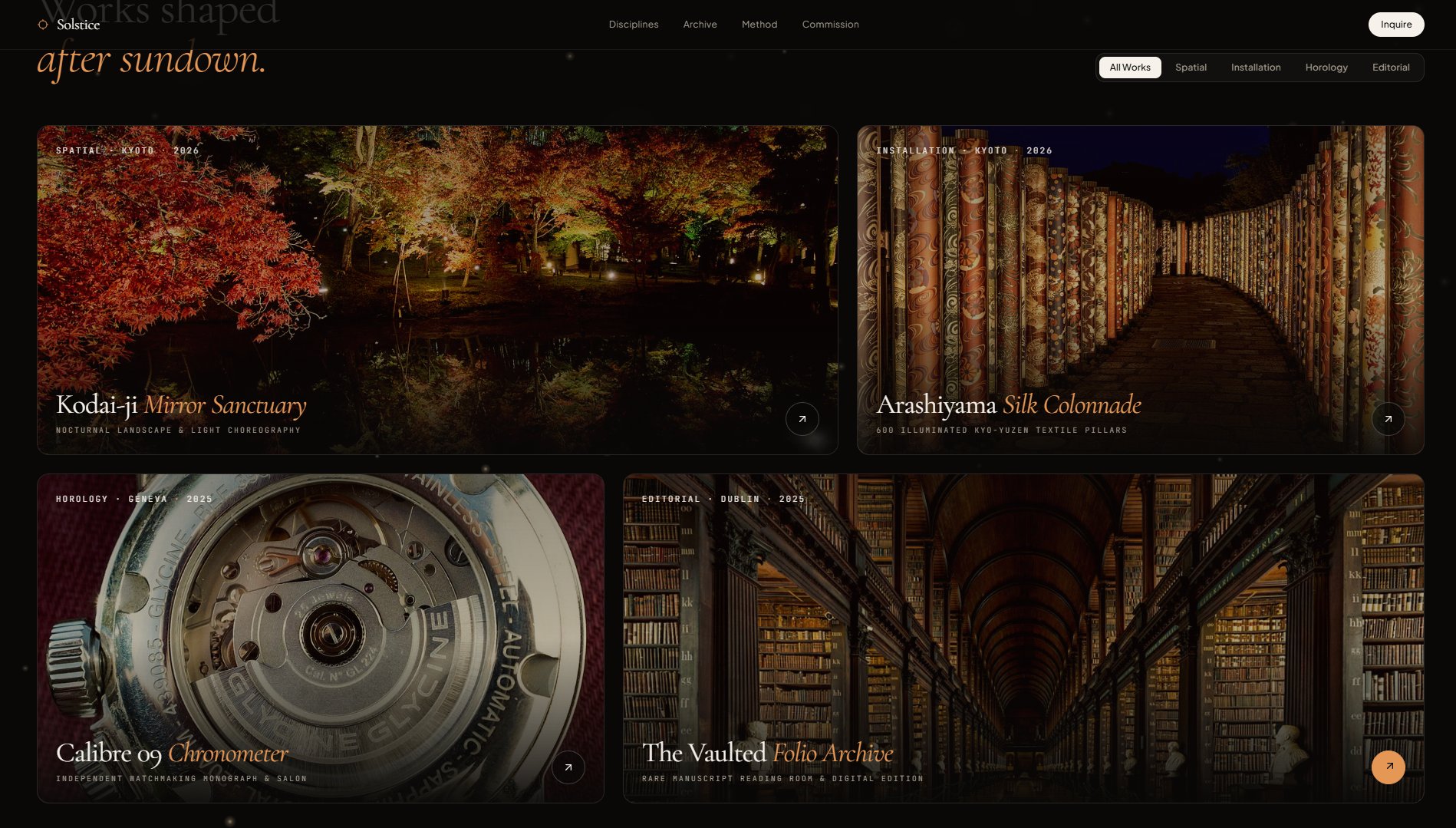 Solstice — Atelier Website screenshot 4