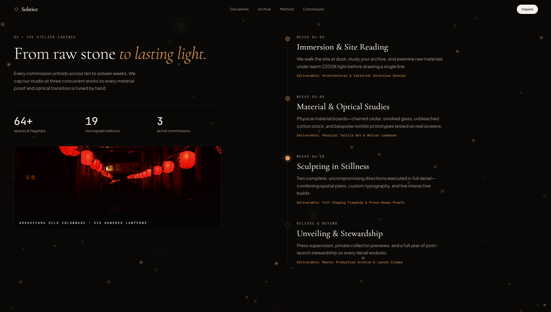 Solstice — Atelier Website screenshot 5