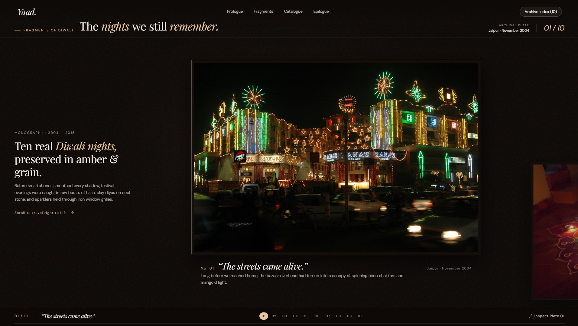 YAAD — Diwali Nostalgia Website screenshot 3