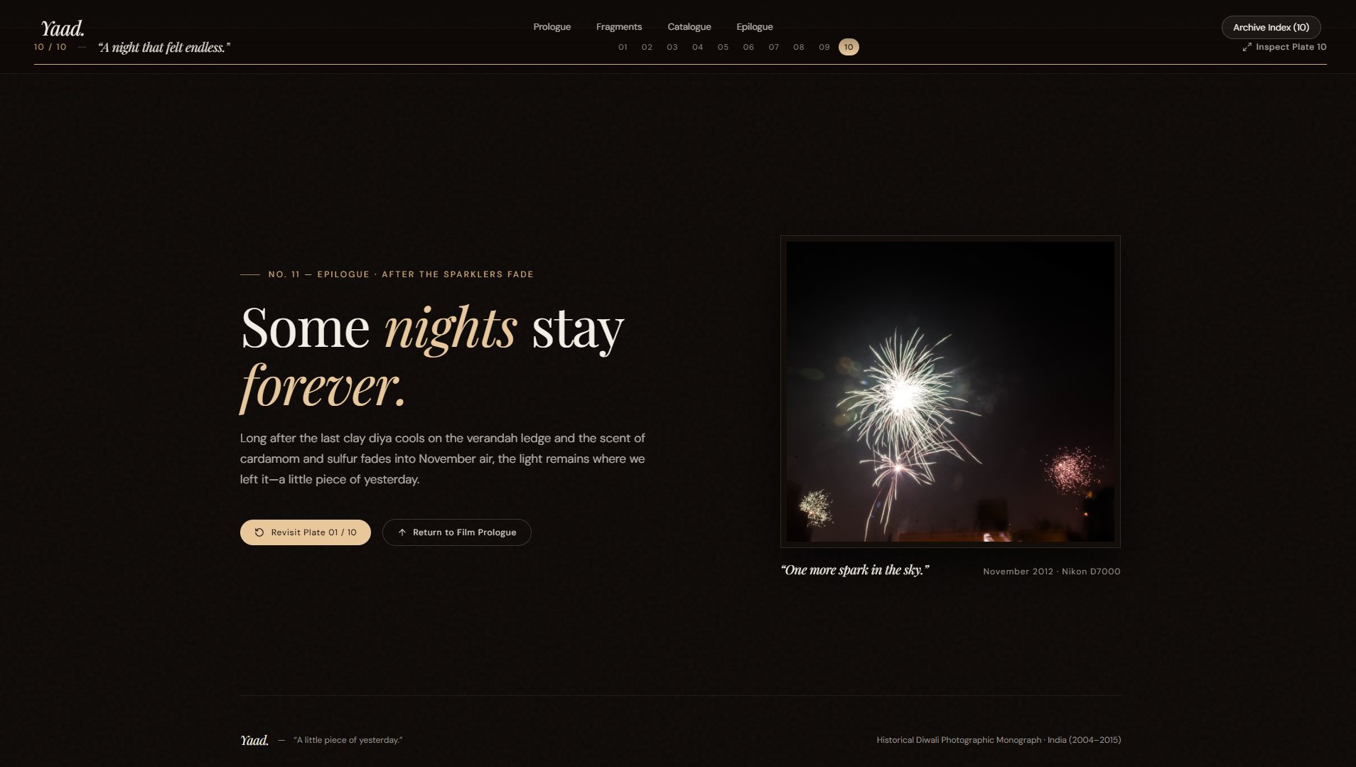YAAD — Diwali Nostalgia Website screenshot 5